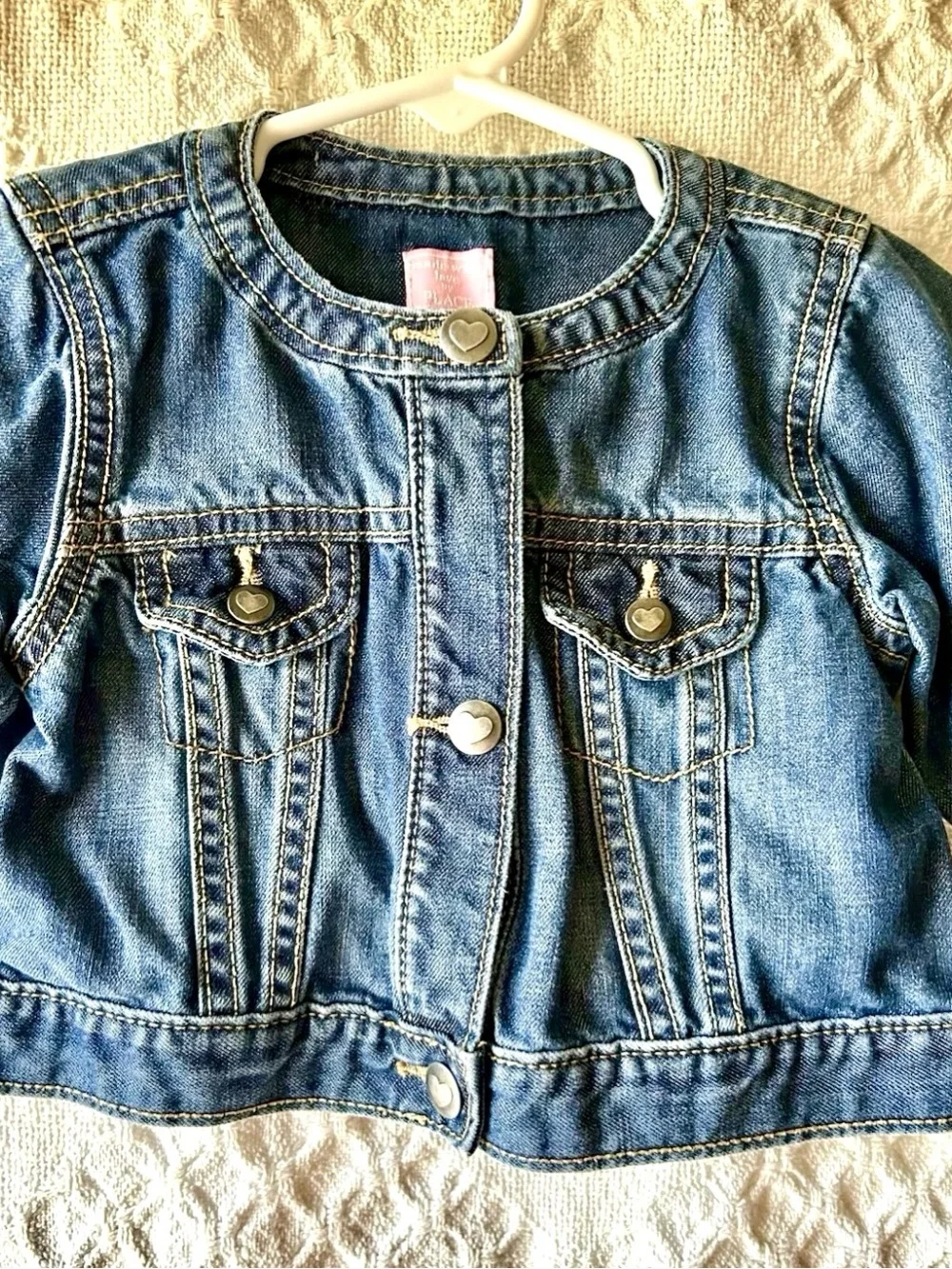 The Children's Place Girls Denim Jean Jacket 12-18 Months Snap Front